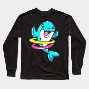 cute dolphin design whale fish animal welfare dolphin Long Sleeve T-Shirt